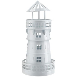 Teelichthalter Leuchtturm - weiß - Eisen - 26,5 cm - [13.0] | Möbel Kraft