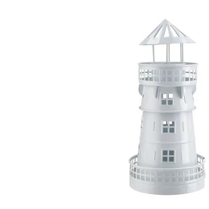 Teelichthalter Leuchtturm - weiß - Eisen - 26,5 cm - 13.0 | Möbel Kraft