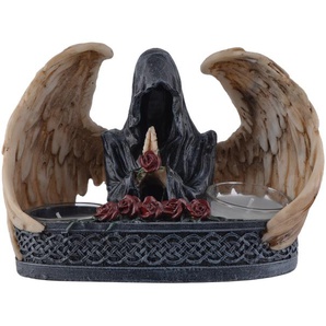 Teelichthalter Sensenmann Grim Reaper ohne Gesicht 18 cm schwarz Figur