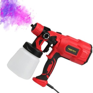 Teetok - Elektrische Wandfarbspritze und Zaunfarbpistole, 3 Farbmodi, einstellbares Ventil, 800ml Fassungsvermögen, 500W