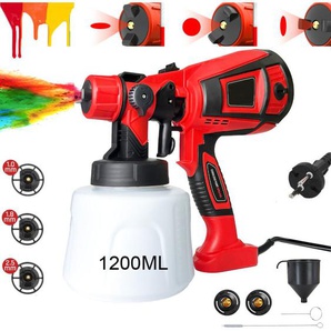Farbsprühgerät, 600 w hvlp, elektrische Hochleistungs-Sprühpistole, 1200 ml Behälter mit großer Kapazität, leicht zu reinigen, für Möbel, Schränke,