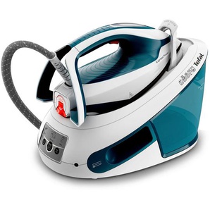 Tefal Dampfbügelstation Express Power Sv8111, Blau, Weiß, 1800 ml, 40.0x28.5x31.0 cm, Wassertank abnehmbar, Schlauchaufbewahrungsfach, Transportverriegelung, Vertikaldampf, Abschaltautomatik, Schnellaufheizung, leichtgleitende Bügelsohle,