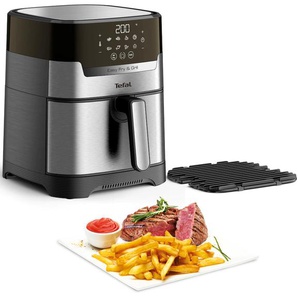 TEFAL Fritteuse EY505D Easy Fry & Grill Deluxe Fritteusen Heißluftfritteuse & Grill, digitales Display, 4,2 L, 8 Kochprogramme silberfarben (schwarz, silberfarben) Fritteusen