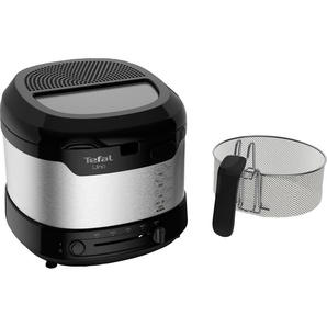 TEFAL Fritteuse UNO M Edelstahl FF215 Fritteusen Kapazität 1kg, Einstellbares Thermostat, Sichtfenster, Abtropfposition schwarz (schwarz, edelstahl) Fritteusen Fritteuse