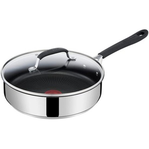 Tefal Schmorpfanne Tefal by Jamie Oliver Quick & Easy, Schwarz, Silber, Metall, Kunststoff, Glas, rund, PFOA-frei, backofengeeignet,backofengeeignet,
