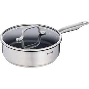 Tefal Schmorpfanne Virtuoso, Induktion, Ø 24 cm, Edelstahl, mit Deckel, Premium-Edelstahl, Titanium Non-Stick Antihaftversiegelung