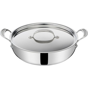 Tefal Servierpfanne Jamie Oliver Cooks Classic, Schmorpfanne Induktion beschichtet, Edelstahl (1-tlg), Thermo-Signal bei idealer Brattemperatur, für alle Herdarten geeignet