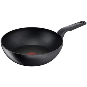 Tefal Wokpfanne Hard Titanium Pro, Schwarz, Metall, rund, backofengeeignet, antihaftbeschichtet, Kochen, Pfannen, Woks