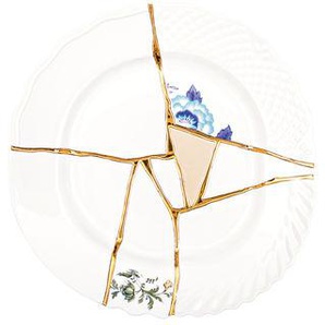 Teller Kintsugi keramik weiß / Porzellan & Feingold - Seletti - Weiß