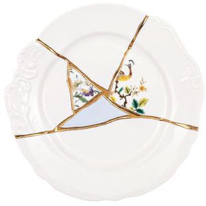 Teller Kintsugi keramik weiß / Porzellan & Feingold - Seletti - Weiß