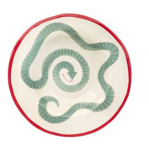 Teller Sneaky You keramik grün / Ø 26 cm - Handbemalt - LAETITIA ROUGET - Grün