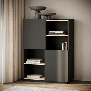 TemaHome Highboard »Nina«, Stauraumschrank aus Echtholzfurnier mit Metallfüssen, Breite 100 cm