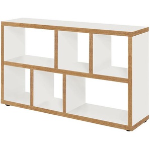 Regal III Wabenplatte, lackiert Weiß/Weiß/Braun 150 x 83 x 34cm