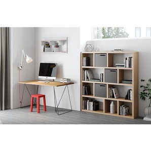 Regal Wabenplatte, furniert Beige/Eiche 150 x 159cm