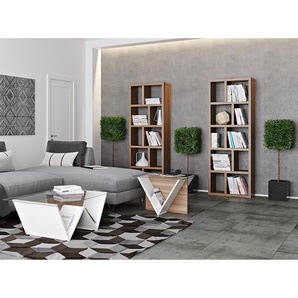 Regal Wabenplatte, furniert Braun/Walnuss 70 x 198cm