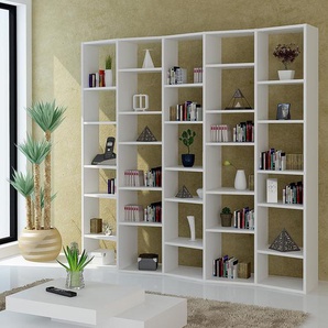 Regal II MDF Mitteldichte Holzfaserplatte , lackiert Weiß/Weiß 182 x 224 x 34cm