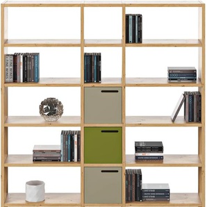 Regal TEMAHOME Pombal Regale Gr. B/H/T: 181 cm x 224 cm x 34 cm, braun (eichefarben) Bücherregal Raumteiler-Regal Raumteiler-Regale Regale
