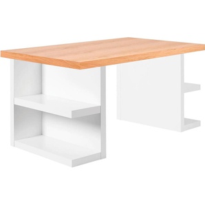 Schreibtisch TEMAHOME Multi Tische Gr. B/H/T: 180 cm x 75 cm x 90 cm, weiß (weiß, eichefarben) Schreibtische