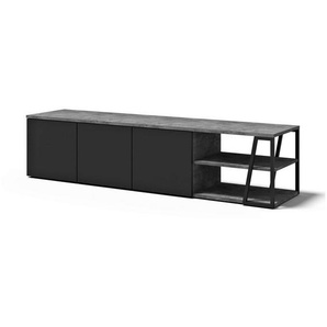 TemaHome TV-Bank Albi TV Tisch, Lowboard, TV-Schrank, TV-Board, Großzügiger Stauraum mit Türen und offenen Fächern