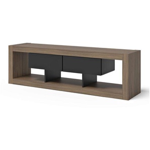 TemaHome TV-Bank Nara TV-Tisch, TV-Schrank, Lowboard, 7 cm starker Rahmen für hohe Stabilität, 2 Schubladen