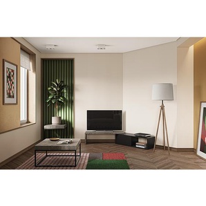 TV-Lowboard Echo Spanplatte, beschichtet Grau/Schwarz/Beton Dekor 110 x 32 x 35cm
