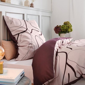 Tencel™-Baumwoll-Bettwäsche - braun - Lyocell - - Maße: 155 x 220 cm