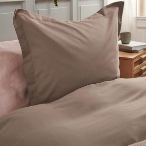 Tencel™-Baumwoll-Bettwäsche - taupe - Lyocell - - Maße: 135 x 200 cm