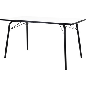 Esstisch TENZO DINE Tische Gr. B/H/T: 140 cm x 75,5 cm x 80 cm, weiß (perlweiß, perlweiß) Rechteckiger Esstisch Esstische rechteckig