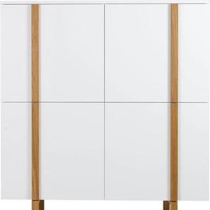 Highboard TENZO BIRKA Sideboards Gr. B/H/T: 118 cm x 135 cm x 43 cm, 4, weiß Highboards Sanft Schliessung