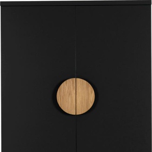 Highboard TENZO SCOOP Sideboards Gr. B/H/T: 80 cm x 162 cm x 37 cm, schwarz (shadow black) Highboards