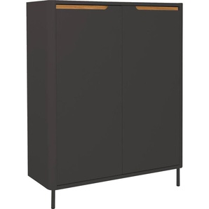 Schuhschrank TENZO SWITCH Schränke Gr. B/H/T: 88 cm x 110 cm x 33 cm, 2 St., grau (anthrazit) Schuhschränke mit 2 Türen, Design von Says Who By Tenzo