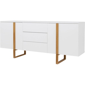 Sideboard TENZO BIRKA Sideboards Gr. B/H/T: 176,5 cm x 78 cm x 43 cm, 3, weiß Sideboards Sanft Schliessung