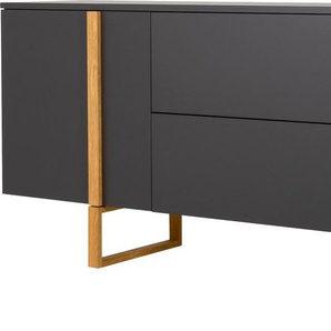 Sideboard TENZO BIRKA Sideboards Gr. B/H/T: 216 cm x 78 cm x 43 cm, 2, grau (anthrazit) Sideboards Sanft Schliessung