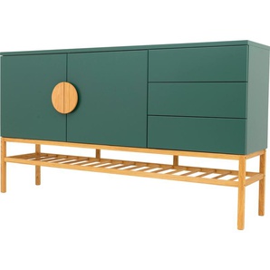 Sideboard TENZO SCOOP Sideboards Gr. B/H/T: 176 cm x 100 cm x 43 cm, 3, grün (forest green) Sideboards