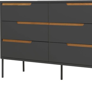 Sideboard TENZO SWITCH Sideboards Gr. B/H/T: 130 cm x 83 cm x 45 cm, grau (anthrazit) Sideboards mit 6 Schubladen, Design von Says Who By Tenzo