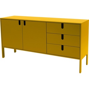 Sideboard TENZO UNO Sideboards Gr. B/H/T: 171 cm x 86 cm x 46 cm, gelb (mustard) Sideboards mit 2 Türen und 3 Schubladen, Design von Olivier Toulouse By Tenzo