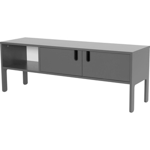 TV-Bank TENZO UNO Sideboards Gr. B/H/T: 137 cm x 50 cm x 40 cm, grau TV-Sideboard TV-Sideboards mit 2 Türen und 1 offenem Fach, Design von Olivier Toulouse By Tenzo
