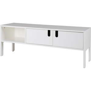 TV-Bank TENZO UNO Sideboards Gr. B/H/T: 137 cm x 50 cm x 40 cm, weiß TV-Sideboard TV-Sideboards mit 2 Türen und 1 offenem Fach, Design von Olivier Toulouse By Tenzo