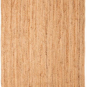 Teppich ANDAS Bjarka Teppiche Gr. B/L: 80 cm x 400 cm, 10 mm, 1 St., beige (natur) Juteteppiche meliert, 100% Jute, handgewebt, auch als Läufer & in rund erhältlich