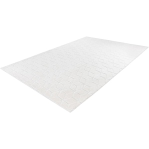 Teppich ANDAS Conni Teppiche Gr. B/L: 160 cm x 230 cm, 20 mm, 1 St., weiß Esszimmerteppiche retro, Wohnzimmer