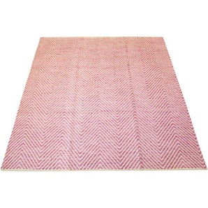 Teppich ANDAS Kian Teppiche Gr. B/L: 160 cm x 230 cm, 7 mm, 1 St., pink Baumwollteppiche Wohnzimmer