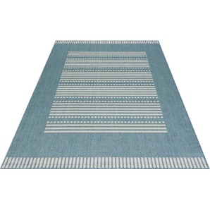 Teppich ANDAS Pico Teppiche Gr. B/L: 240 cm x 320 cm, 8 mm, 1 St., blau Esszimmerteppiche Outdoor geeignet, Sisal-Optik, Wetterfest & UV-beständig, Flachgewebe