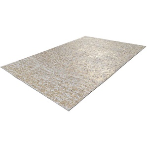 Teppich ARTE ESPINA Finish 100 Teppiche Gr. B/L: 120 cm x 170 cm, 5 mm, 1 St., goldfarben (beige, gold) Esszimmerteppiche natürlicher Lederteppich,mit glänzender Metallic-Farbe,Rücken aus Filz