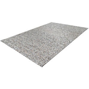 Teppich ARTE ESPINA Finish 100 Teppiche Gr. B/L: 120 cm x 170 cm, 5 mm, 1 St., grau (grau, silber) Esszimmerteppiche natürlicher Lederteppich,mit glänzender Metallic-Farbe,Rücken aus Filz