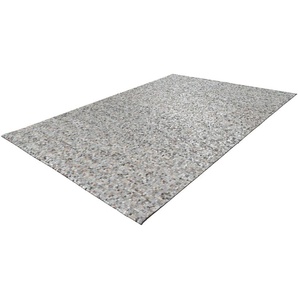 Teppich ARTE ESPINA Finish 100 Teppiche Gr. B/L: 160 cm x 230 cm, 5 mm, 1 St., grau (grau, silber) Esszimmerteppiche natürlicher Lederteppich,mit glänzender Metallic-Farbe,Rücken aus Filz