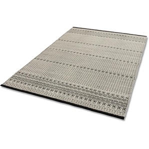 Teppich ASTRA Claudia Teppiche Gr. B/L: 170 cm x 240 cm, 10 mm, 1 St., schwarz (schwarz, weiß) Baumwollteppiche