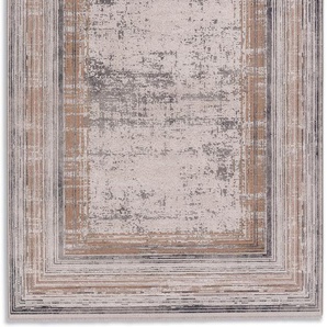 Teppich ASTRA Mirano 232 Teppiche Gr. B/L: 160 cm x 230 cm, 7 mm, 1 St., beige (creme, goldfarben) Esszimmerteppiche 3-D Effekt, Viskose, seidig schimmernd, Hoch Tief