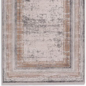 Teppich ASTRA Mirano 232 Teppiche Gr. B/L: 200 cm x 290 cm, 7 mm, 1 St., beige (creme, goldfarben) Esszimmerteppiche 3-D Effekt, Viskose, seidig schimmernd, Hoch Tief