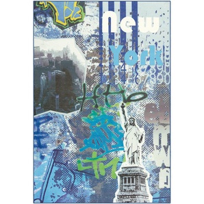 Teppich Ausdrucksstarkes Design einfache Reinigung Blau NYC