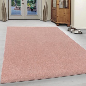 Teppich AYYILDIZ TEPPICHE ATA Teppiche Gr. B/L: 280 cm x 370 cm, 10 mm, 1 St., rosa (rosé) Esszimmerteppiche Kurzflor, uni, große Farbauswahl, robust, auch als Läufer und in rund